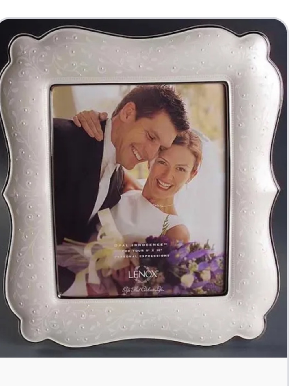 Lenox White Pearlescent Decorative Picture Frame